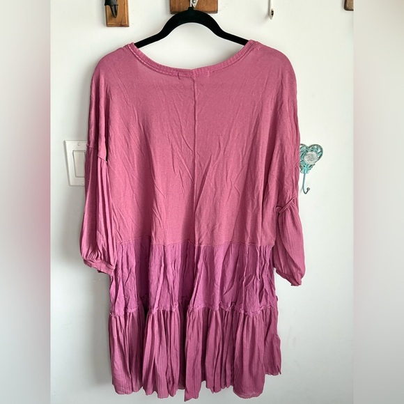 Free People Women's Pink Button-Front Tunic - Picture 5 of 7